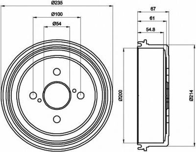 HELLA PAGID 8dt355302161 -  Тормозной барабан